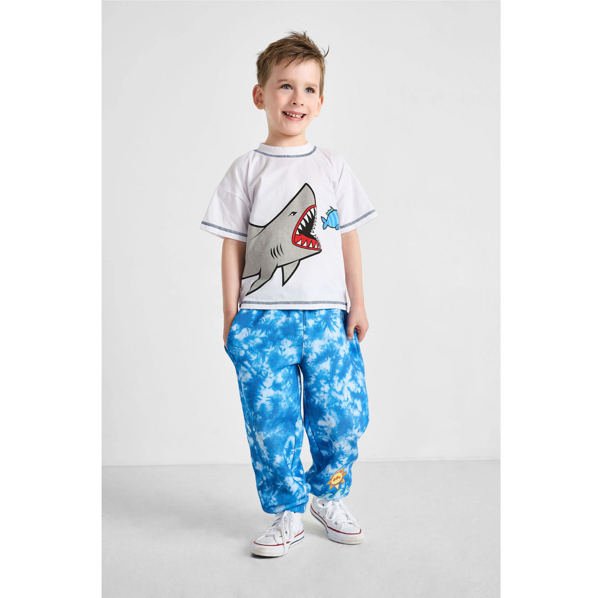 Organic Cotton Tie-Dye Joggers - Ocean Blue