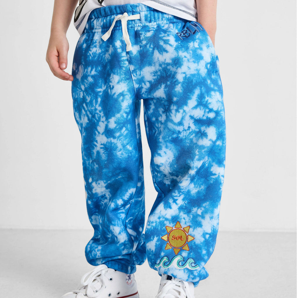 Organic Cotton Tie-Dye Joggers - Ocean Blue
