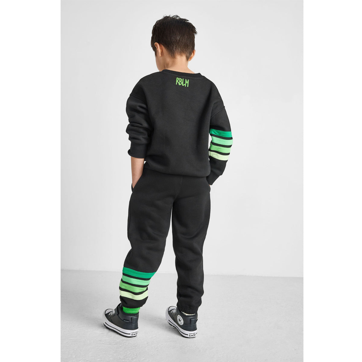 Organic Cotton Joggers - Green Striped