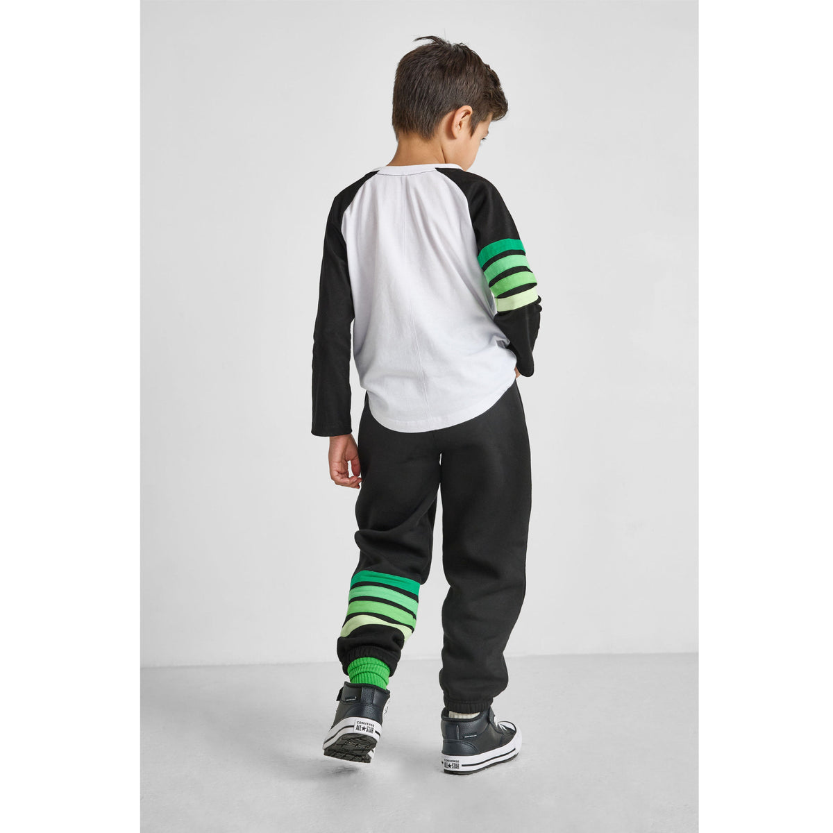 Organic Cotton Joggers - Green Striped