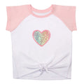 Organic Cotton Knotted Baseball Tee - Heart Sequin