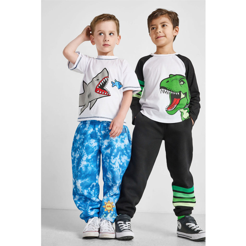Organic Cotton Baseball Tee - Dinosaur Print