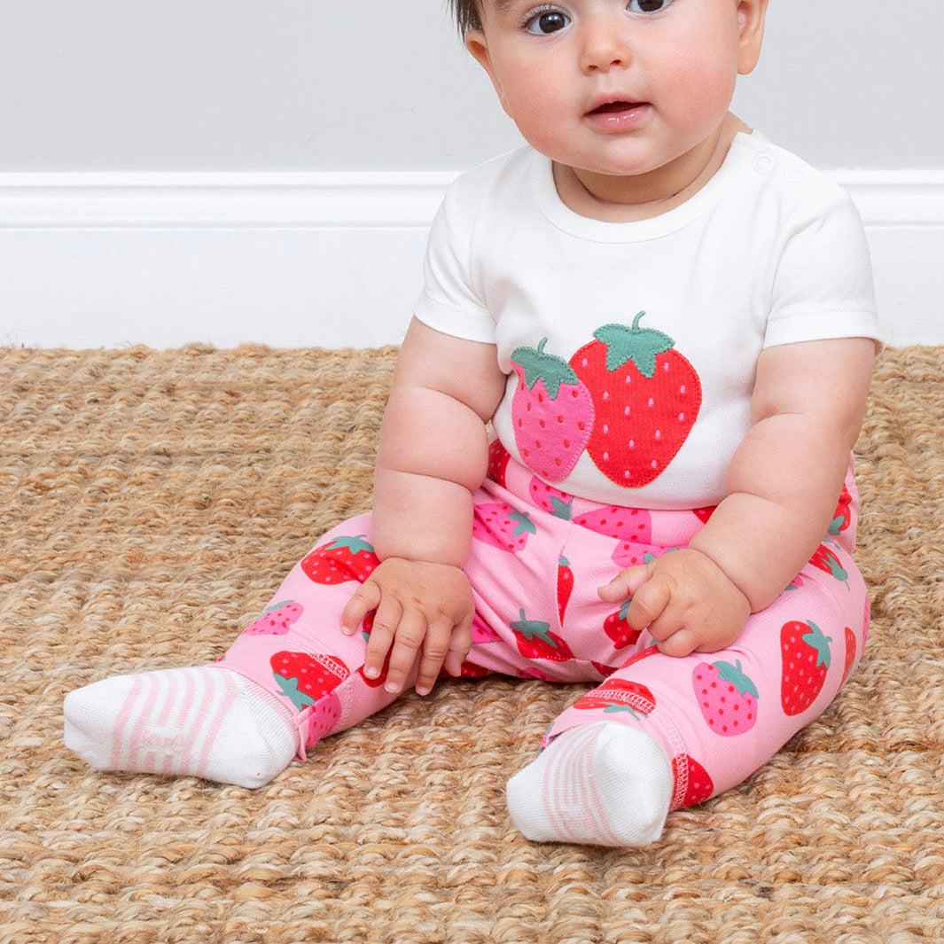 Organic Cotton Baby Socks 2-Pack - Berry Dot & Pink Stripe