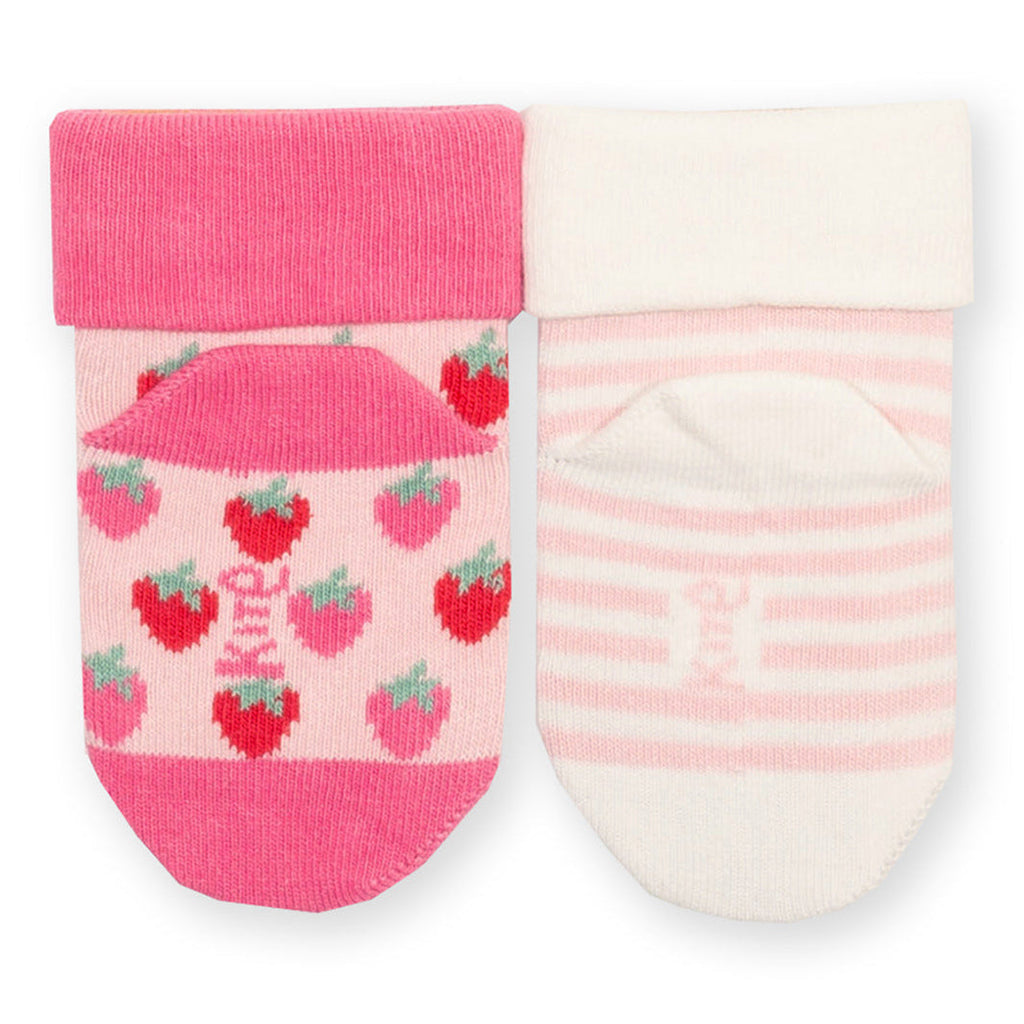Organic Cotton Baby Socks 2-Pack - Berry Dot & Pink Stripe