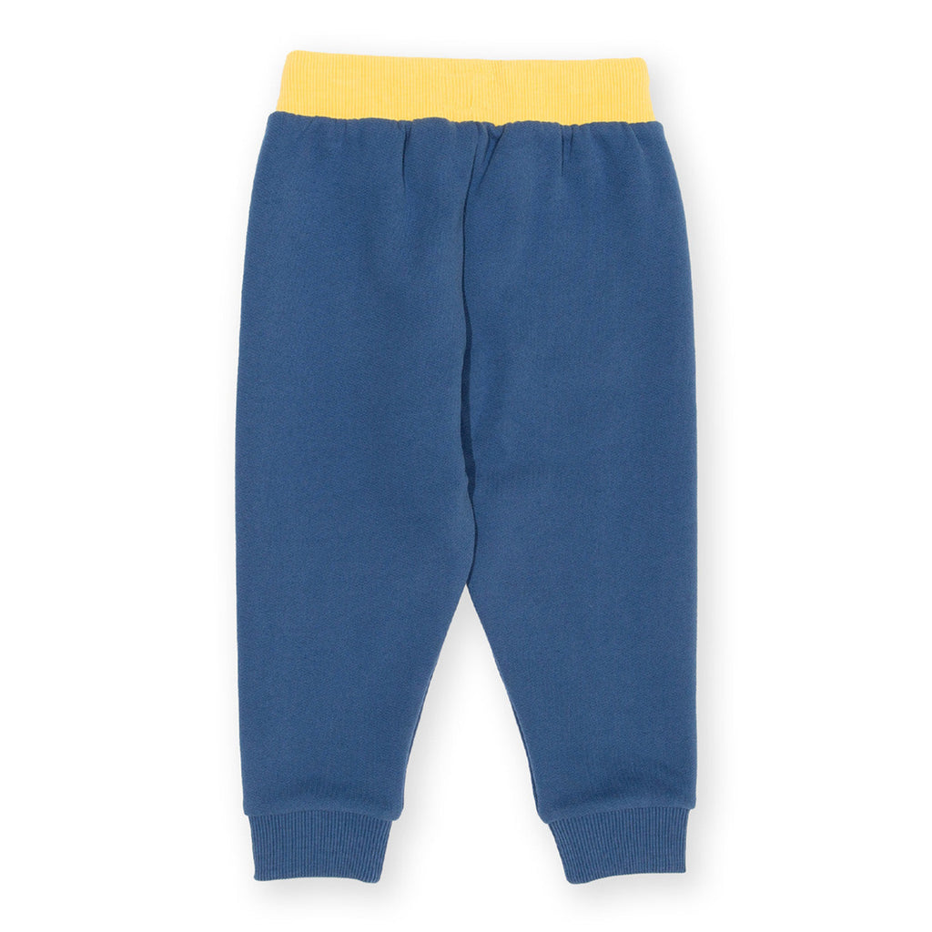 Organic Cotton Knee Patch Joggers - Blue