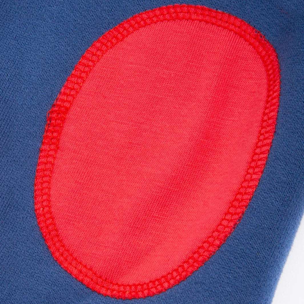 Organic Cotton Knee Patch Joggers - Blue