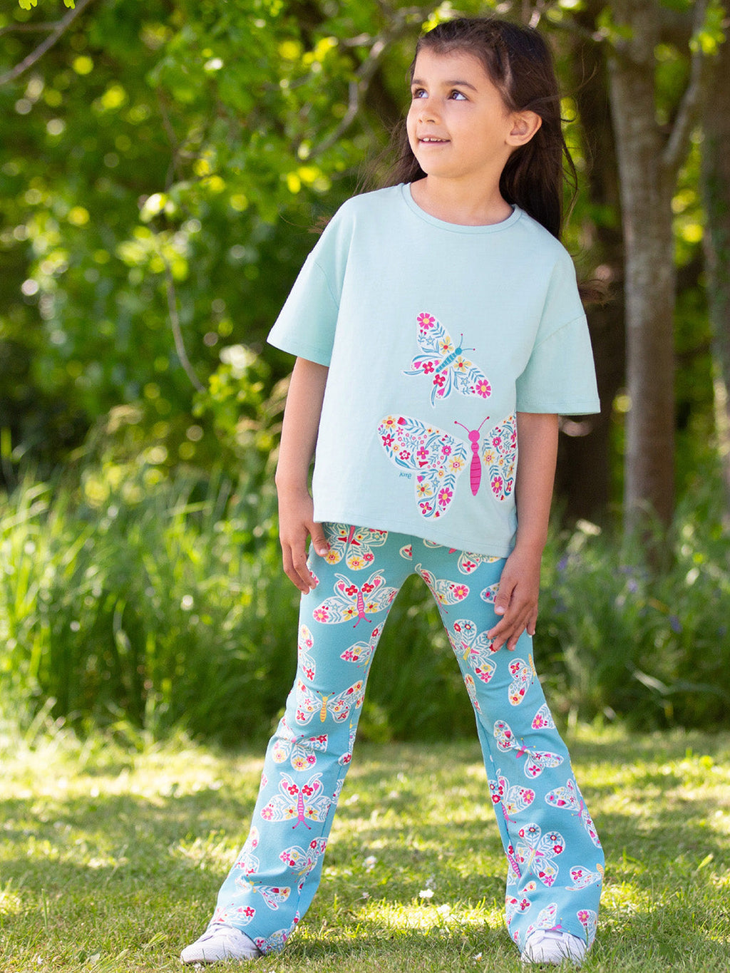 Organic Cotton Legging Flares - Butterfly Print