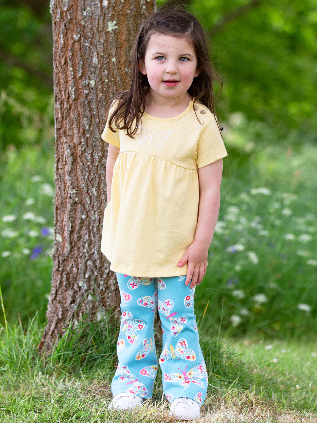 Organic Cotton Legging Flares - Butterfly Print
