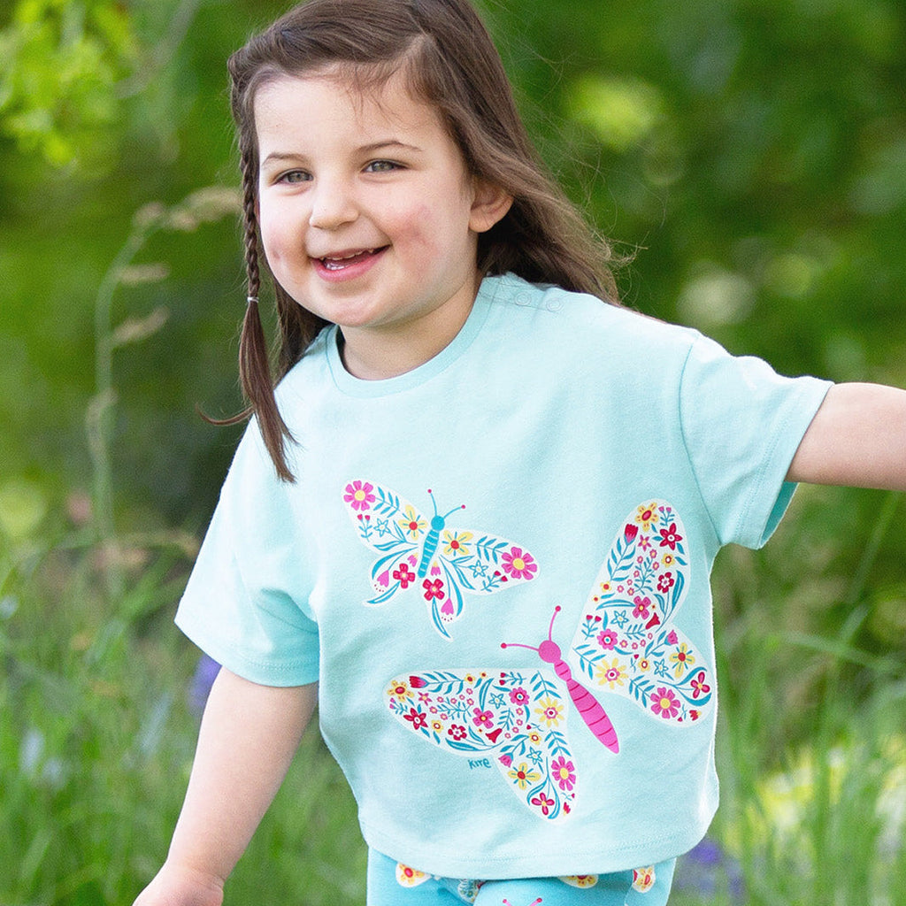 Organic Cotton Short Sleeve T-Shirt - Butterfly Print