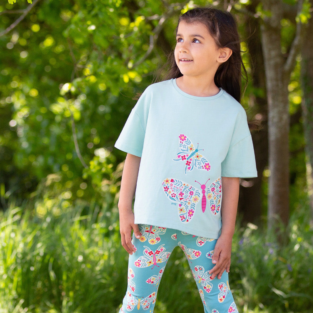 Organic Cotton Short Sleeve T-Shirt - Butterfly Print