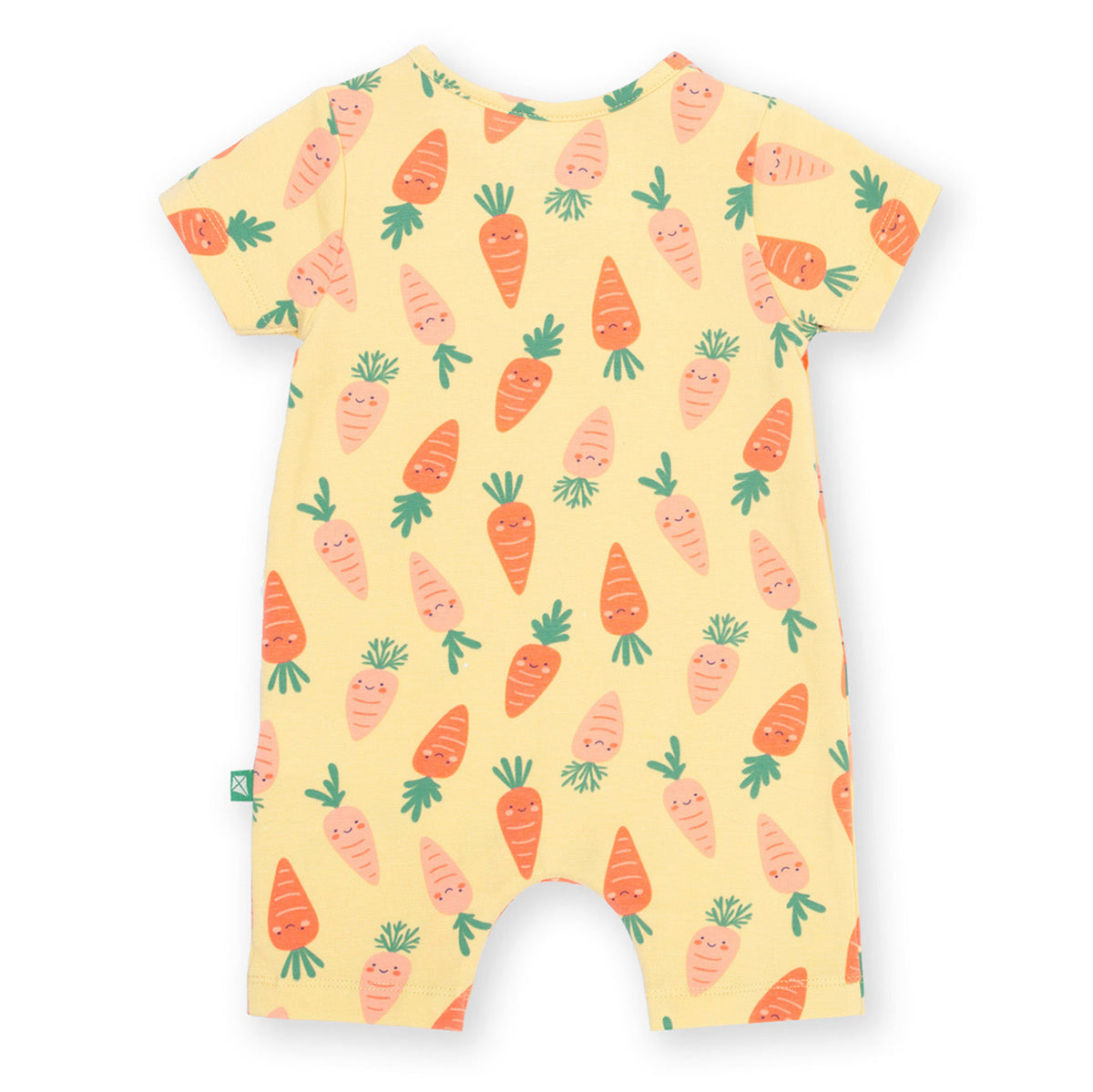 Organic Cotton Short Romper - Happy Carrot Print