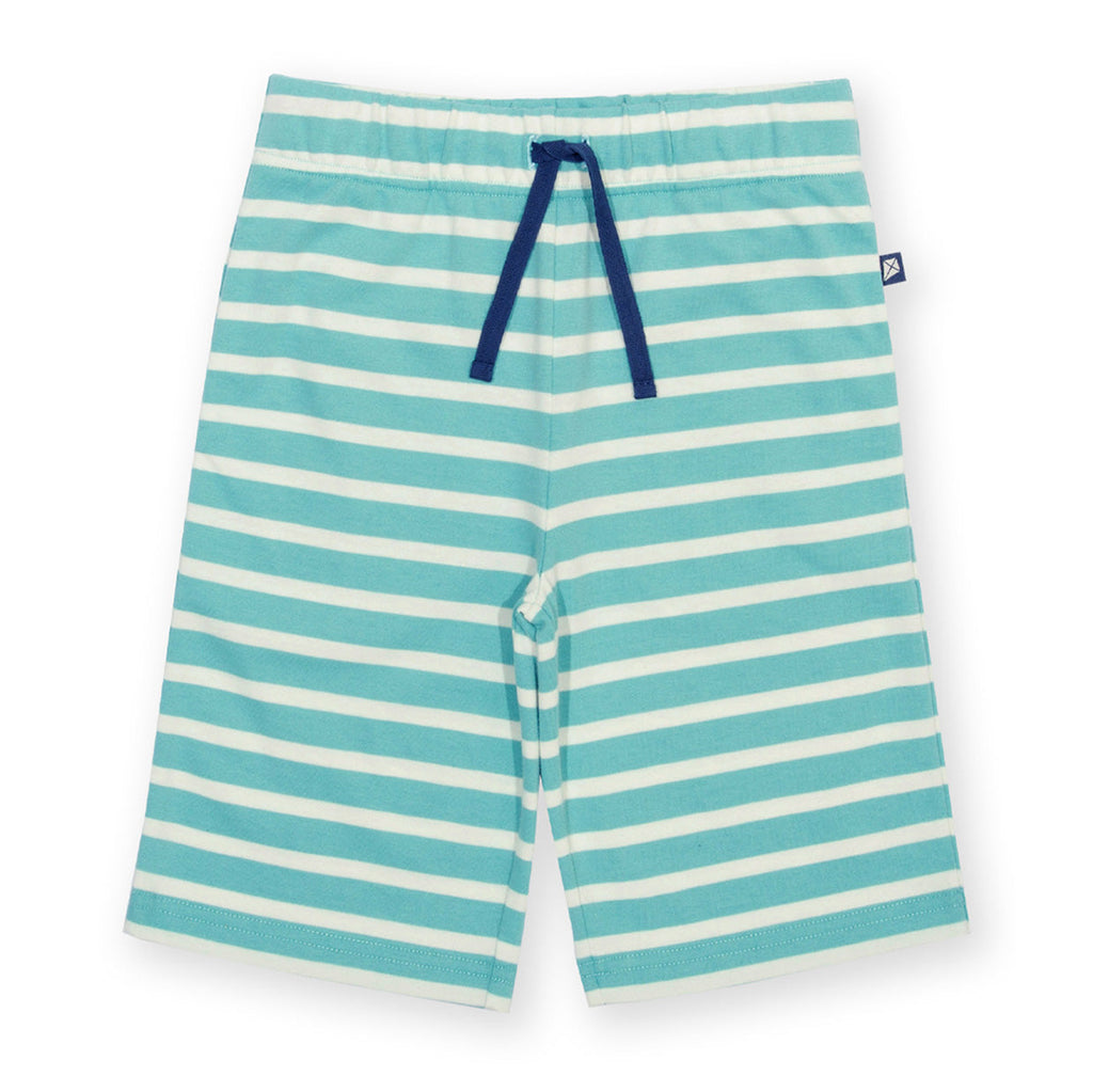 Organic Cotton Jersey Shorts - Lagoon Stripe