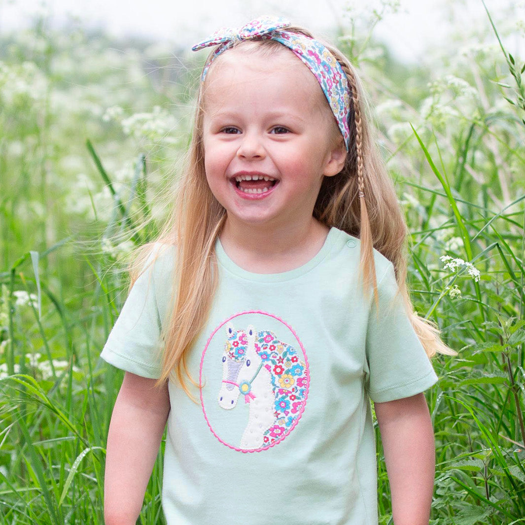 Organic Cotton Short Sleeve T-Shirt - Pony Appliqué