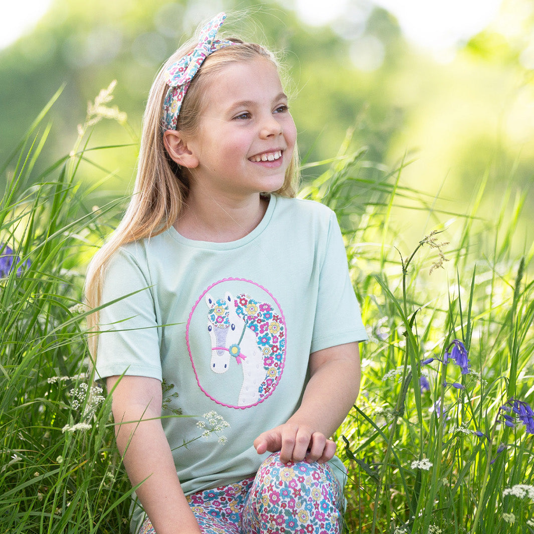 Organic Cotton Short Sleeve T-Shirt - Pony Appliqué