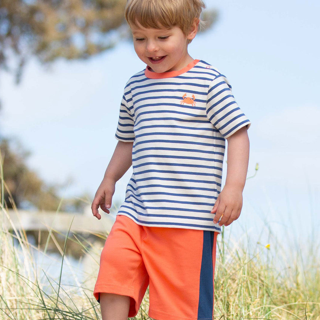 Organic Cotton Jersey Shorts - Tangerine