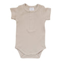 Organic Cotton Ribbed Snap Bodysuit - Oatmeal
