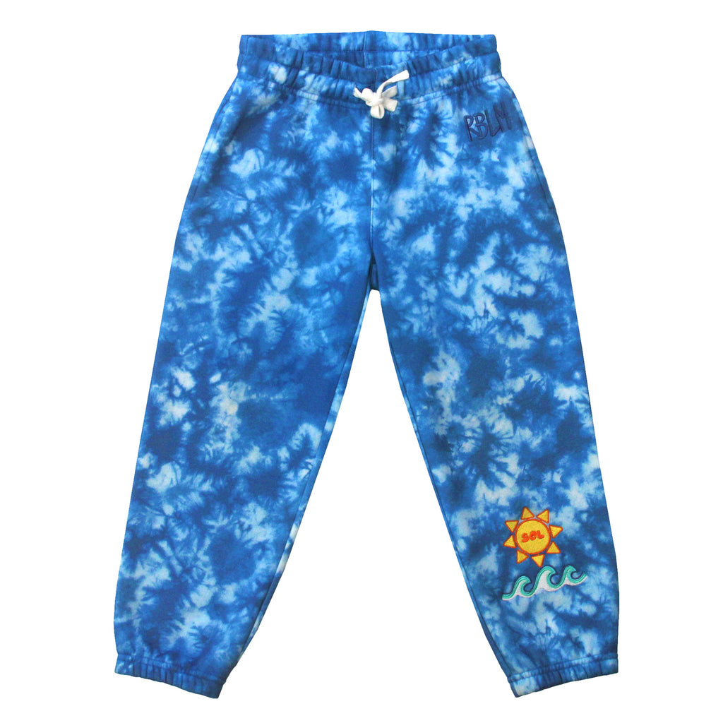 Organic Cotton Tie-Dye Joggers - Ocean Blue