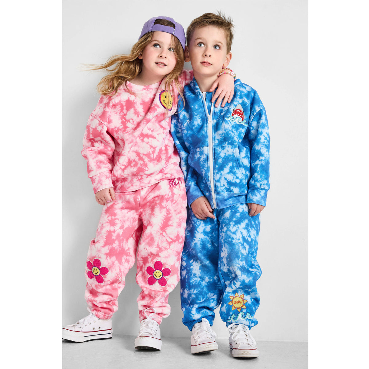 Organic Cotton Zip-Up Hoodie - Shark Tie-Dye Ocean