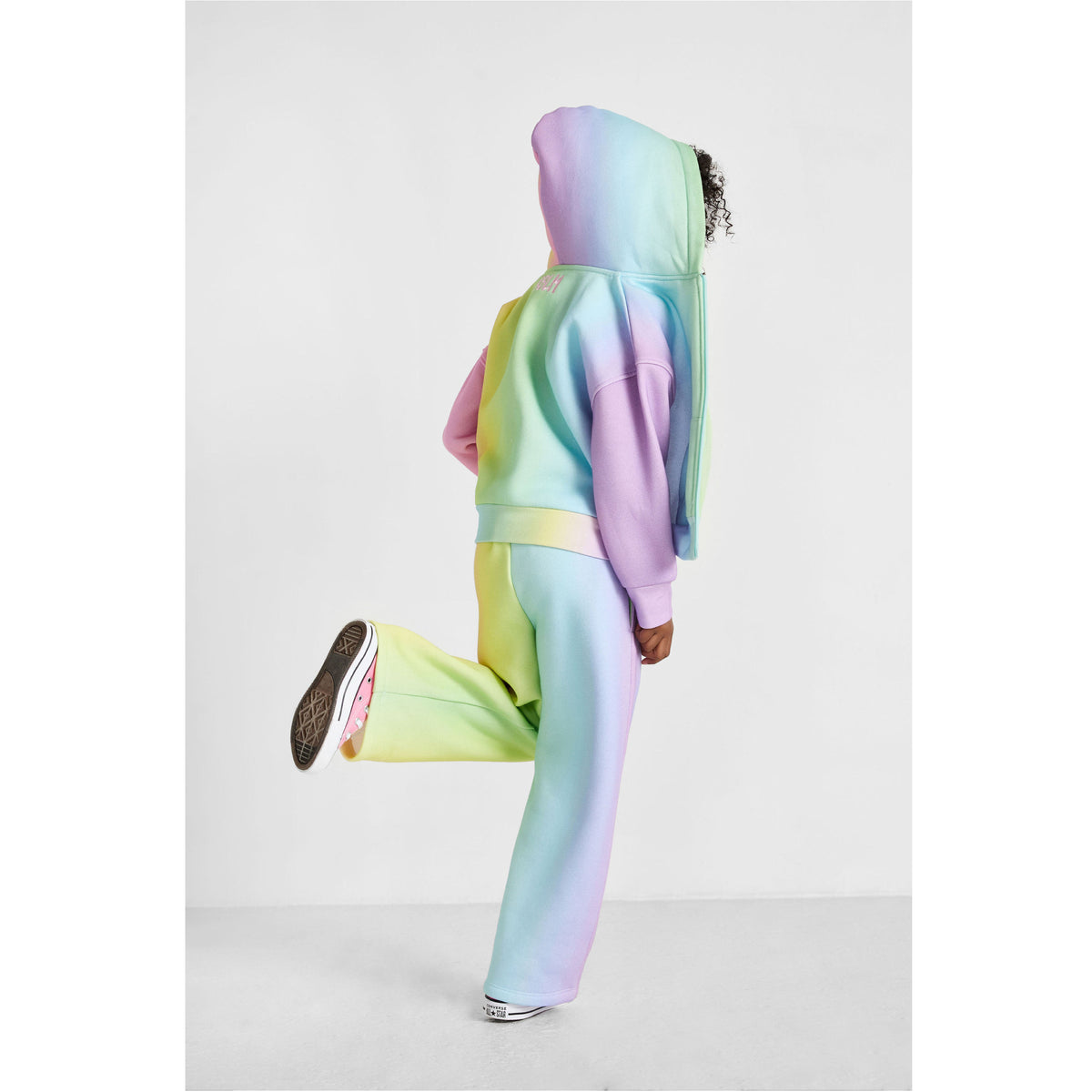 Organic Cotton Zip-Up Hoodie - Rainbow Stripes