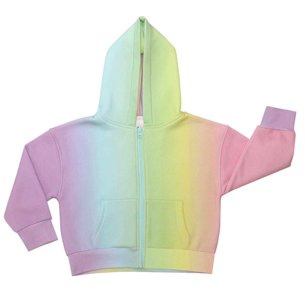 Organic Cotton Zip-Up Hoodie - Rainbow Stripes