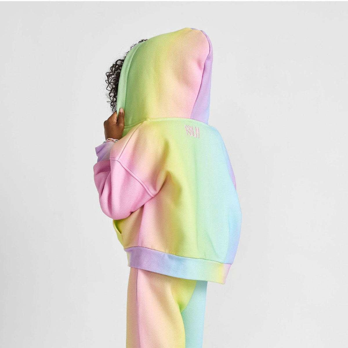 Organic Cotton Zip-Up Hoodie - Rainbow Stripes
