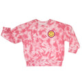 Organic Cotton Crewneck Sweatshirt - Smiley Tie-Dye Pink