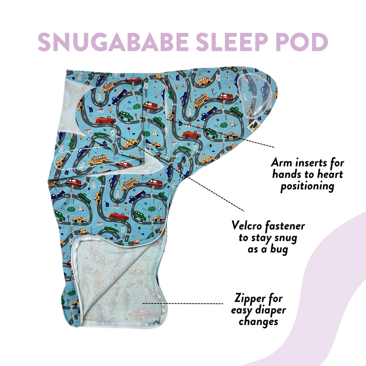 Organic Cotton Snugababe Swaddle™ - Cars
