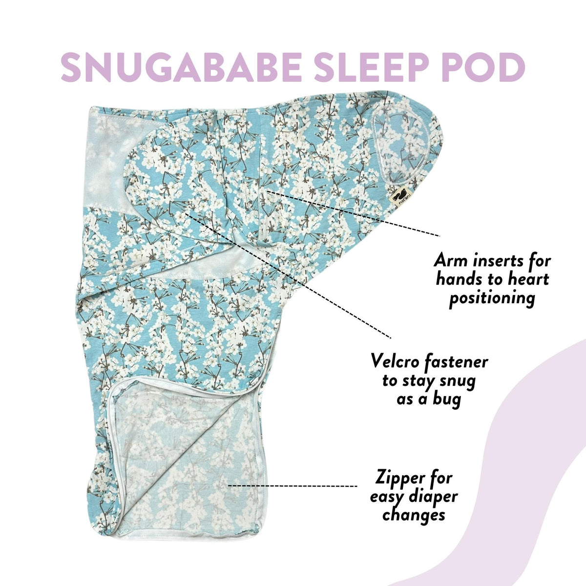 Organic Cotton Snugababe Swaddle™ - Cherry Blossoms