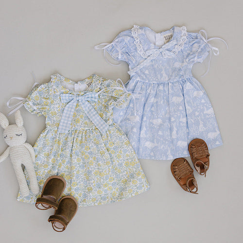 Dress with Peter Pan Collar - Blue Bunny